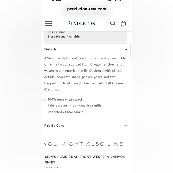 VTG PENDLETON Men XL High Grade Western Wear CANYON Shirt Virgin Wool Snap Front - Picture 4 of 16